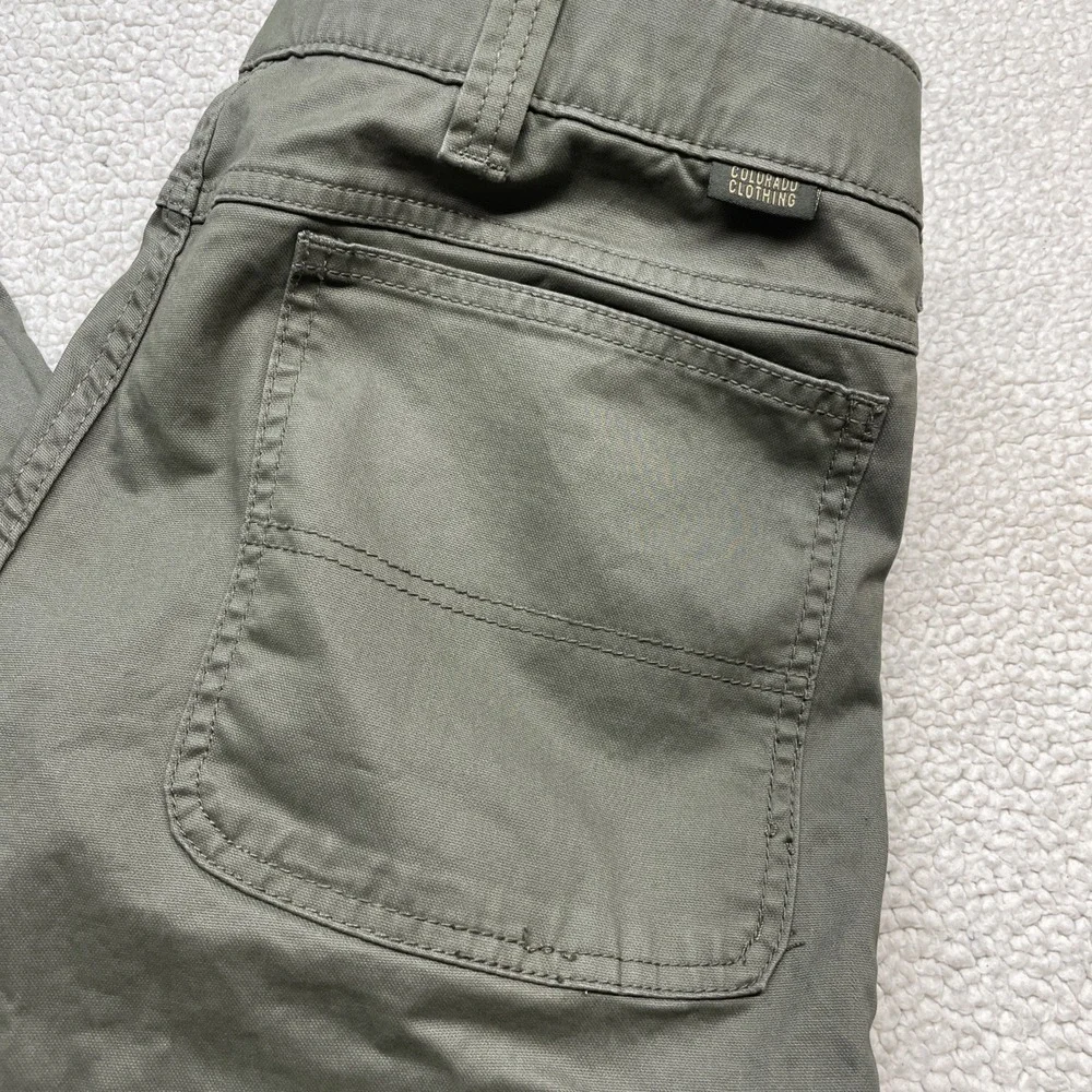 Colorado Clothing Pants Men 36x30 Olive Green Canvas Utility Straight Leg Pocket